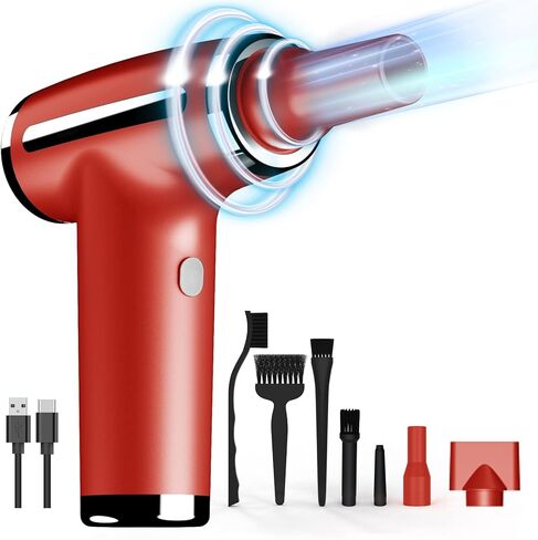 منفضة الهواء المضغوط VNPONV، منفضة هواء كهربائية 120000 دورة في الدقيقة ومكنسة كهربائية 2 في 1 قابلة لإعادة الشحن بقوة 7600 مللي أمبير في الساعة لاسلكية، منظف لوحة المفاتيح والكمبيوتر، تحل محل علب الهواء المضغوط in Kuwait