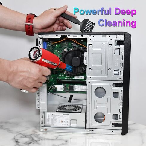 منفضة الهواء المضغوط VNPONV، منفضة هواء كهربائية 120000 دورة في الدقيقة ومكنسة كهربائية 2 في 1 قابلة لإعادة الشحن بقوة 7600 مللي أمبير في الساعة لاسلكية، منظف لوحة المفاتيح والكمبيوتر، تحل محل علب الهواء المضغوط in Kuwait