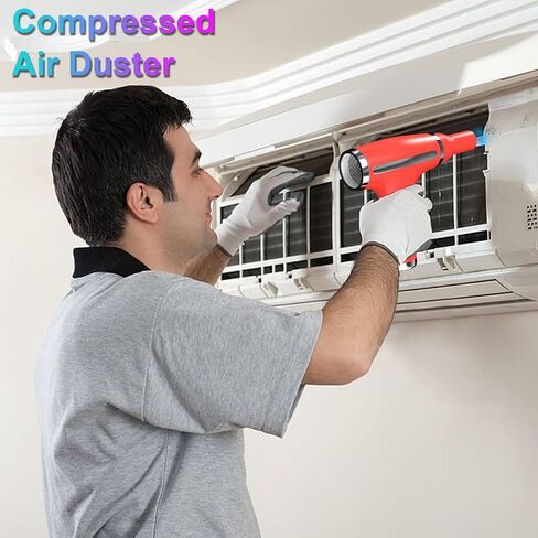 منفضة الهواء المضغوط VNPONV، منفضة هواء كهربائية 120000 دورة في الدقيقة ومكنسة كهربائية 2 في 1 قابلة لإعادة الشحن بقوة 7600 مللي أمبير في الساعة لاسلكية، منظف لوحة المفاتيح والكمبيوتر، تحل محل علب الهواء المضغوط in Kuwait