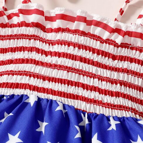 4th of July Baby Girl Outfit Newborn Cute American Flag Romper Sleeveless One-Pieces Bodysuit Summer Infant Clothes in Saudi Arabia