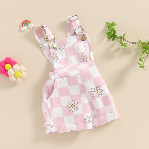 Toddler Baby Girl Clothes Daisy Overalls Shorts Sleeveless Suspender Jumpsuit Romper Cute Summer Outfit Clothing in Kuwait
