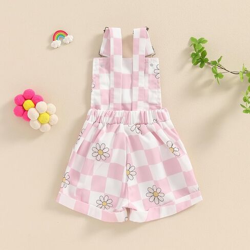 Toddler Baby Girl Clothes Daisy Overalls Shorts Sleeveless Suspender Jumpsuit Romper Cute Summer Outfit Clothing in Kuwait