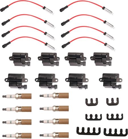 Square Ignition Coil and Spark Plug Wire Fit for Avalanche Fit for Silverado Fit for Cadillac Fit for Escalade Fit for GMC 4.8L 5.3L 6.0L 8.1L Replace# UF-271 41-962 M8-48322R in Saudi Arabia