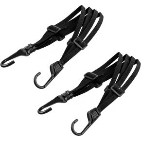 2 PCS Motorcycle Luggage Straps, 23.62'' Retractable Elastic Cord, Helmet Luggage Rope with 2 Hooks, Universal Motorcycles Gear (Black) in Saudi Arabia
