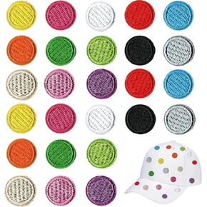 65PCS Small Round Embroidered Iron On Patches, Funny Applique Patches, 0.63in Multicolor Dot Sew on Emblem, Creative Patch for Clothes T-Shirts Jeans Jacket Bags Hats DIY Sewing Crafts Decoration in Saudi Arabia
