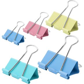 OWLKELA 100 Pcs Colored Binder Clips, Paper Clamps, Paper Binder Clip, Assorted Sizes, Metal Colorful Binder Clips, Ideal for Office, Home and School Supplies in Saudi Arabia