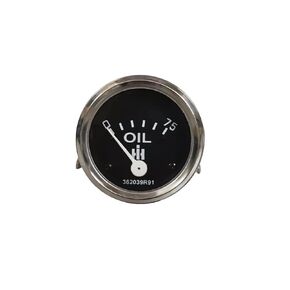Oil Pressure Gauge fits IH Farmall 240 340 300 330 350 400 450 600 650 3514 3616 T5 TD5 T340 TD340 500 Crawler 3800 3850 75 psi Black Chrome Replaces 362177R94, 536962R2 in Kuwait
