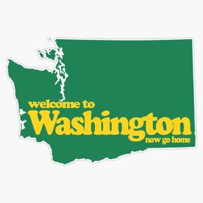 Welcome To Washington-State Sticker Vinyl Decal Wall Laptop Window Car Bumper Sticker 5" in Kuwait
