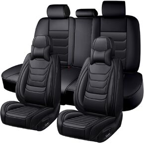 Car Seat Covers for Toyota Tacoma 2004-2025, Premium Nappa Leather Seat Cover Full Set,Waterproof & Anti-Slip Front Rear Seat Protectors(Luxury Front Row/Black Red) in Saudi Arabia