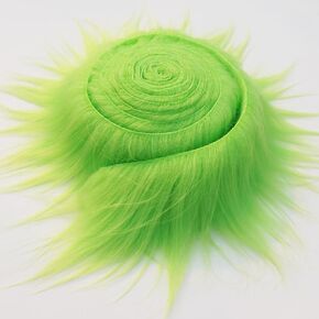 Green Faux Fur Fabric Trim,2X81 Inch Furry Fake Fur Ribbon Fuzzy Fabric Roll for Crafts, Green in Saudi Arabia