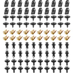100 PCS Car Screws and Bolts Kit, Undertray Screw, Auto Body Fender Screws, Car Splash Guard Fixing Clip & Universal U-Nuts Kit, Universal for Most Cars, Trucks, SUVs (Black) in Kuwait