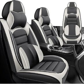 Car Seat Cover Fit for Ford Maverick 2022-2025,Compatible Airbag Non-Slip Waterproof Seat Cover,Car Seat Protector Premium Interior (Standard 2 Seats,Black Orange) in Saudi Arabia
