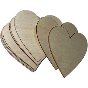 Unfinished Wood Heart Cutouts, 4 Inch, Natural, 10 Pieces in Saudi Arabia