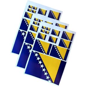 3 Sheets Bosnia and Herzegovina Bosnia Herzegovina Sarajevo Flag Stickers 36 Pcs Waterproof Sports Decal in Multiple Sticker in Saudi Arabia