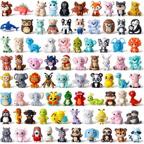 Ferreve 80 Pcs 3D Animal Silicone Focal Beads for Pens, Keychain Making, Focal Beads Bulk for Beadable Keychain DIY Crafts Bracelet Necklace Phone Chain Charms Jewelry Making (Cute Style) in Kuwait