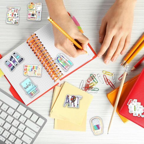 Frienda 200 Pcs Art Stickers for Adults 50 Styles Artistic Painting Party Favors Gifts Cute Sticker Packs Bulk for Water Bottles Laptop Skateboard Luggage Computer in Kuwait