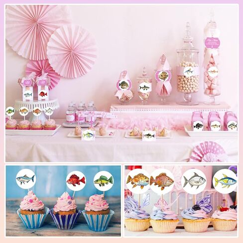 UVUXO 600 Pcs Fish Stickers for Kids- 1.5 Inch Round Stickers Roll 16 Tyles Marine Fish Kindergarten Stickers Teacher Sticker for Kids Birthday Party School Reward Giveaways in Saudi Arabia