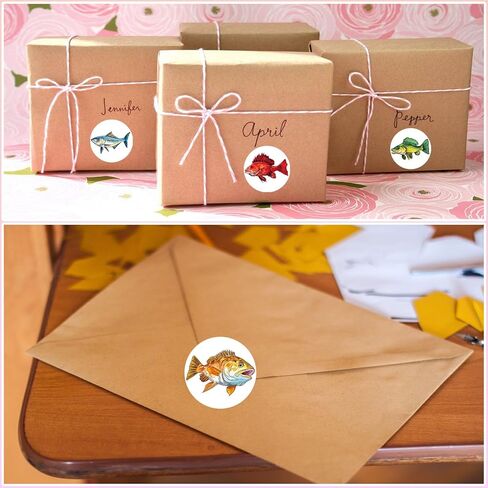 UVUXO 600 Pcs Fish Stickers for Kids- 1.5 Inch Round Stickers Roll 16 Tyles Marine Fish Kindergarten Stickers Teacher Sticker for Kids Birthday Party School Reward Giveaways in Saudi Arabia
