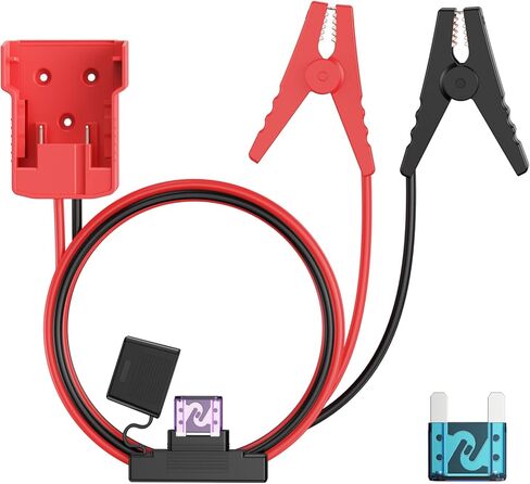 8AWG Jumper Cables Alligator Clips Compatible with Milwaukee M18 18V Batteries,2FT Heavy Duty Tinned Copper Wire Built-in 35A Fuse+Extra 60A Fuse, Automotive Booster Cable for Car Truck ATV Lawn Mower in Saudi Arabia