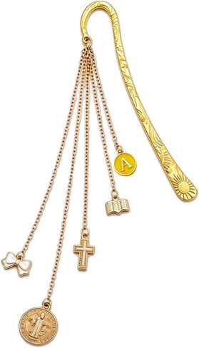 Bible Metal Bookmark Gifts - Gold Personalized Initial K Bookmarks for Women Men Book Lovers Retro Charm Christian Cross Page Marks School Reading Accessories Bookish Birthday Graduation Gift in Kuwait