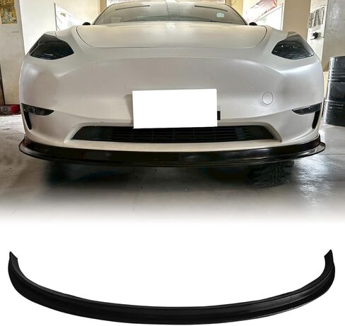 Front Bumper Lip, Compatible with 2020-2024 Tesla Model Y, MDA-3 Style Flexible Polyurethane(PU) Front Lip Chin Spoiler Splitter, Painted RTS (Rough-Textured Surface), 3PCS in Saudi Arabia