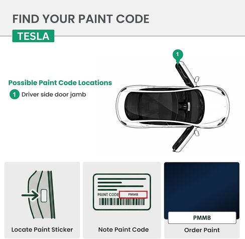 ERA Paints - PMMB - Pacific Blue Metallic for TESLA Exact OEM Color Match Automotive Touch Up Paint for Cars - Scratch & Chip Repair for Metal & Plastic - Premium Kit - Made in USA in Kuwait
