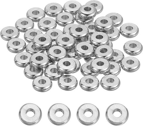MECCANIXITY 40Pcs Rondelle Spacer Beads 12mm Diameter 3mm Hole Size 2.5mm Thick Metal Flat Disc Charm Circle for Bracelet Earring Necklace Jewelry Making, Gold in Kuwait