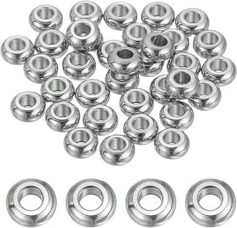 MECCANIXITY 40Pcs Rondelle Spacer Beads 12mm Diameter 3mm Hole Size 2.5mm Thick Metal Flat Disc Charm Circle for Bracelet Earring Necklace Jewelry Making, Gold in Kuwait