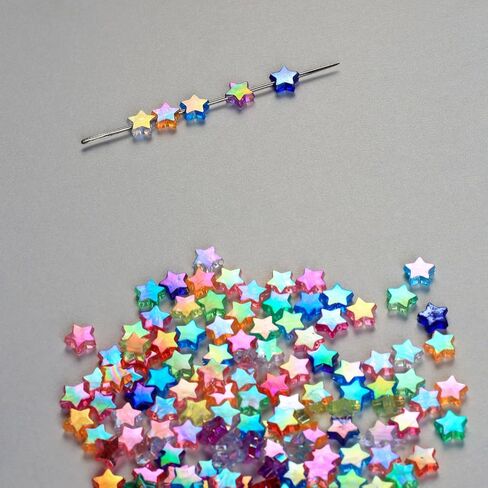 Mefuny 600Pcs Multicolored AB Acrylic Star Beads 11mm 11 Colors for Jewelry Craft Making, Bracelets, Necklace, Earrings in Saudi Arabia
