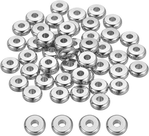 MECCANIXITY 40Pcs Rondelle Spacer Beads 12mm Diameter 3mm Hole Size 2.5mm Thick Metal Flat Disc Charm Circle for Bracelet Earring Necklace Jewelry Making, Gold in Kuwait