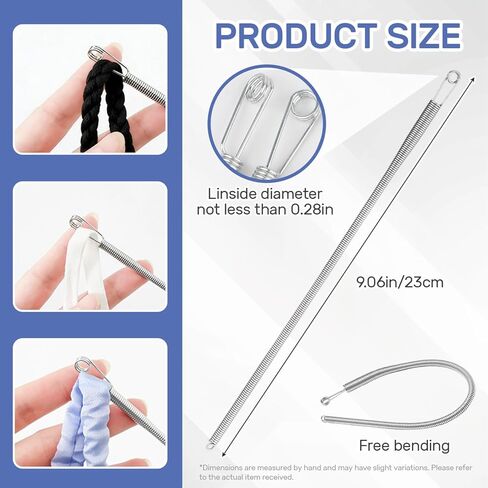 Effortless Drawstring Replacement in Seconds – 3PCS Spring-Loaded Needle Threader Tool, Flexible Elastic Rope Threader for Hoodies, Sweatpants, Jackets, Coats, DIY Clothing Repair (3 Pcs) in Kuwait