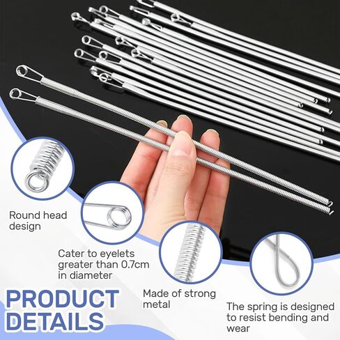 Effortless Drawstring Replacement in Seconds – 3PCS Spring-Loaded Needle Threader Tool, Flexible Elastic Rope Threader for Hoodies, Sweatpants, Jackets, Coats, DIY Clothing Repair (3 Pcs) in Kuwait