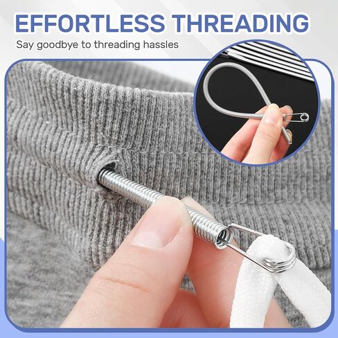 Effortless Drawstring Replacement in Seconds – 3PCS Spring-Loaded Needle Threader Tool, Flexible Elastic Rope Threader for Hoodies, Sweatpants, Jackets, Coats, DIY Clothing Repair (3 Pcs) in Kuwait