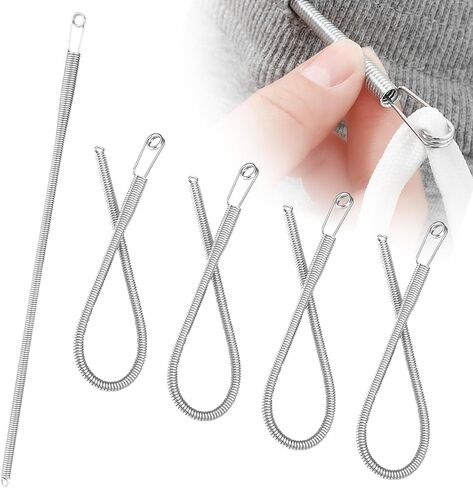 Effortless Drawstring Replacement in Seconds – 3PCS Spring-Loaded Needle Threader Tool, Flexible Elastic Rope Threader for Hoodies, Sweatpants, Jackets, Coats, DIY Clothing Repair (3 Pcs) in Kuwait