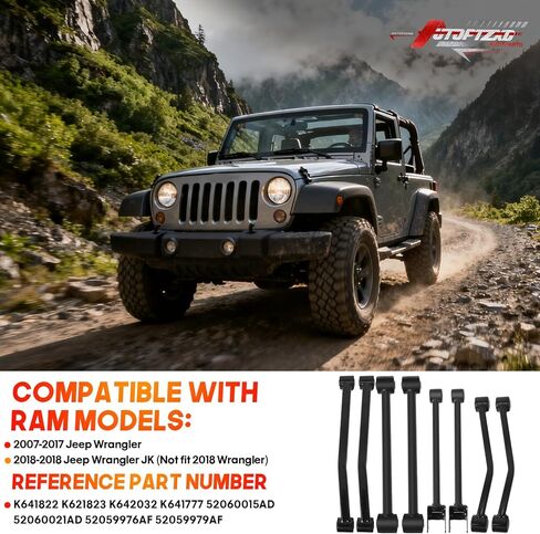8Pcs Suspension Kit, Front/Rear Control Arm with Bushing for Jeep Wrangler JK 2007-2017, Replace # K641822 K621823 K642032 K641777 52060015AD 52060021AD 52059976AF 52059979AF in Saudi Arabia
