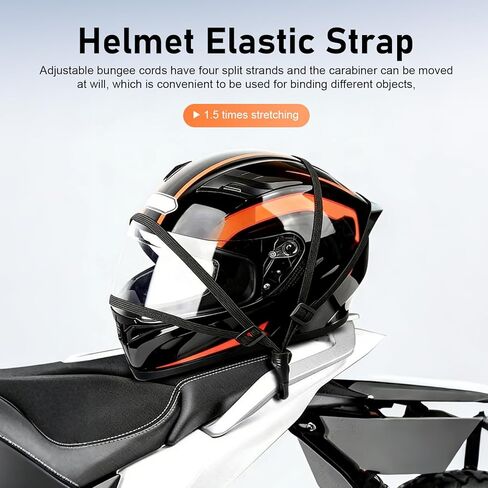 2 PCS Motorcycle Luggage Straps, 23.62'' Retractable Elastic Cord, Helmet Luggage Rope with 2 Hooks, Universal Motorcycles Gear (Black) in Saudi Arabia