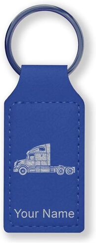 سلسلة مفاتيح مستطيلة من LaserGram، كابينة شاحنة، تتضمن نقشًا شخصيًا in Kuwait