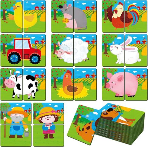 SpriteGru Marine Animal Memory Game, 28 Chunky Cards Sea Animals Head Tail Matching Game 1-5 Players Underwater Creatures Memory Matching Game for Preschoolers, Toddlers, Kids in Kuwait