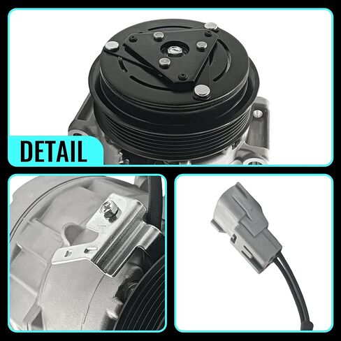 PartsFlow - ضاغط مكيف الهواء A/C مع قابض يناسب Ram ProMaster 1500/2500/3500 2014-2023 3.6L، يستبدل 6513187 in Kuwait