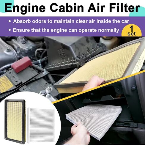 Engine Cabin Air Filter Compatible with RAV4 Hybrid (2019-2025), Highlander Hybrid (2020-2025), Sienna Venza (2021-2025), Camry Hybird (2018-2025), Air Filter Replaces17801-F0020, 87139-58010 in Saudi Arabia