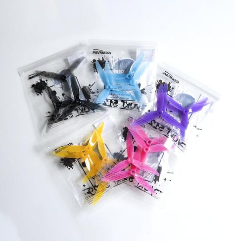 [20 pcs] Gemfan 5129 Yuki FPV Propellers 5.1 Inch 3-Blade Props, High Efficiency Tri-Blade for 2207 2306 Motors 5" Quadcopter Racing Freestyle, Durable PC, Bulk Combo (5 Colors x 4Pcs) in Saudi Arabia