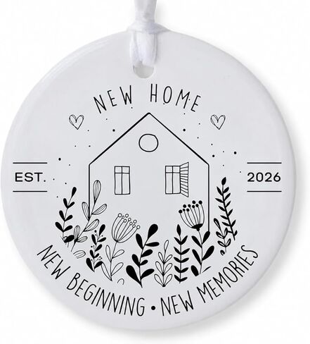 New Home Ornament 2024, House Warming Ceramic Ornament Gifts, New House New Beginning, Housewarming Gift Presents for Women, Couple, New Home Gifts for Home, New Home Owners Gift Idea (New Home) in Saudi Arabia