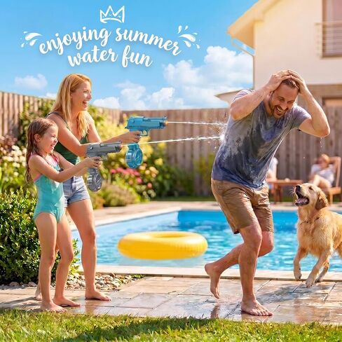 Electric Water Gun for Kids & Teens, Transparent Black Squirt Gun with LED Light & Auto Continuous Shooting, 25 FT Range, Large Capacity Water Blaster for Pool Beach Outdoor Play in Saudi Arabia