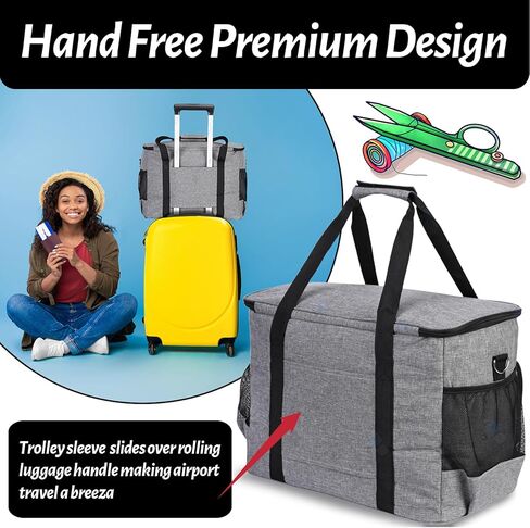 Sewing Machine Case Universal Tote Bag with Shoulder Strap Compatible with Most Standard Singer, Brother, Janome, Sewing Accessories Bag Sewing Machine Carrying Case Grey in Saudi Arabia