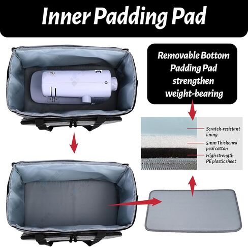 Sewing Machine Case Universal Tote Bag with Shoulder Strap Compatible with Most Standard Singer, Brother, Janome, Sewing Accessories Bag Sewing Machine Carrying Case Grey in Saudi Arabia