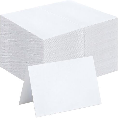150 Pcs 2 * 3.5 Inch White Place Cards for Wedding, Tent Style Blank Table Cards for Buffet, Dinner, Parties, Business Events - Heavyweight Cardstock, Perfect for Calligraphy & All Pens in Saudi Arabia