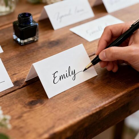150 Pcs 2 * 3.5 Inch White Place Cards for Wedding, Tent Style Blank Table Cards for Buffet, Dinner, Parties, Business Events - Heavyweight Cardstock, Perfect for Calligraphy & All Pens in Saudi Arabia