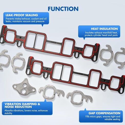 Cylinder Head Gasket Set Fit for Chevrolet Astro 4.3L,for GMC C1500 4.3L,for Isuzu Hombre 4.3L,for Oldsmobile Bravada 4.3L Replace HS9354PT-6,HS8-10306 in Kuwait