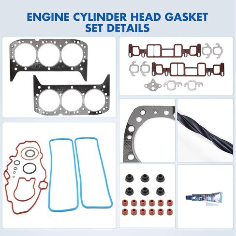 Cylinder Head Gasket Set Fit for Chevrolet Astro 4.3L,for GMC C1500 4.3L,for Isuzu Hombre 4.3L,for Oldsmobile Bravada 4.3L Replace HS9354PT-6,HS8-10306 in Kuwait
