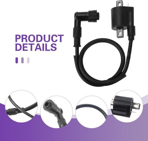 Motorcycle Ignition Coil, Vertical High Voltage Ignition Coil, Plug/Play Engine Control Module, for 125cc to 250cc ATVs, Quads, Dirt Bikes, Pit Bikes, Buggie, Motorcycles, and Go Karts (Black) in Saudi Arabia